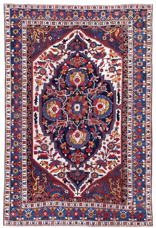 antique khamseh rug 204m x 141m - CATEGORY: ANTIQUE RUGS - DATED 1870