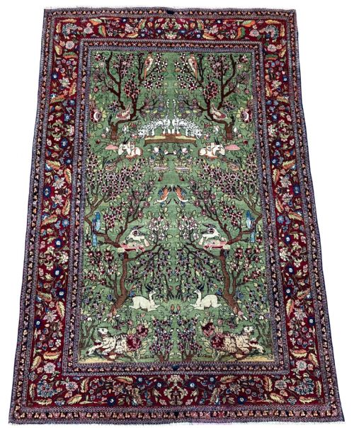 ANTIQUE ISFAHAN RUG 213M X 137M - ADDITIONAL PHOTO 1