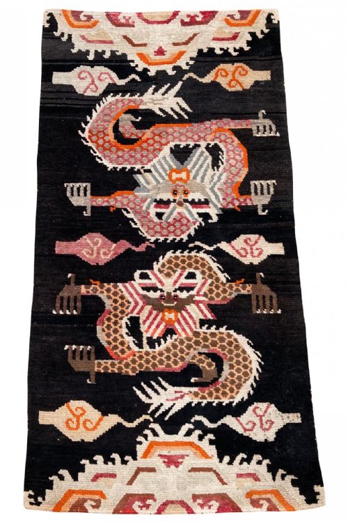 ANTIQUE TIBETAN DRAGON RUG 158M X 082M - ADDITIONAL PHOTO 1