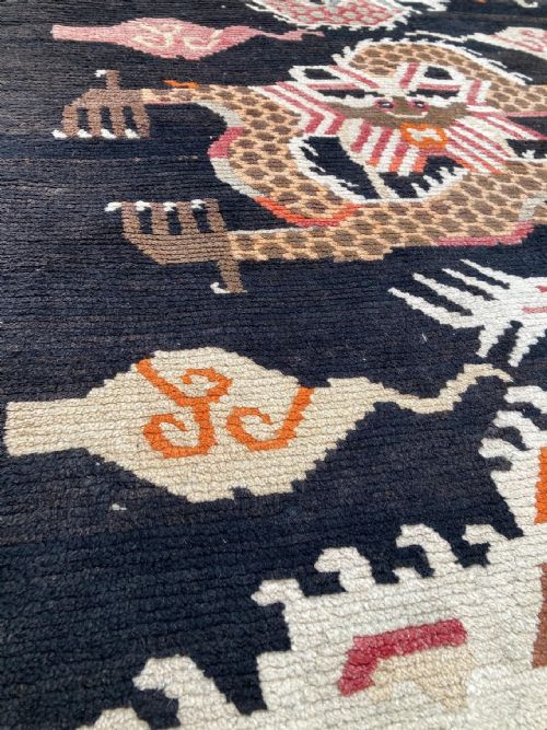ANTIQUE TIBETAN DRAGON RUG 158M X 082M - ADDITIONAL PHOTO 2