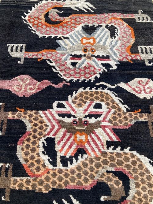 ANTIQUE TIBETAN DRAGON RUG 158M X 082M - ADDITIONAL PHOTO 3