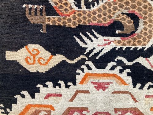 ANTIQUE TIBETAN DRAGON RUG 158M X 082M - ADDITIONAL PHOTO 4