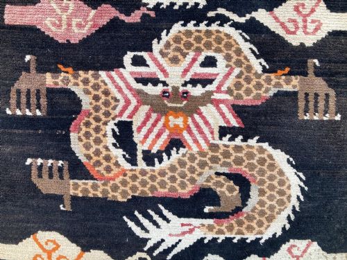 ANTIQUE TIBETAN DRAGON RUG 158M X 082M - ADDITIONAL PHOTO 5