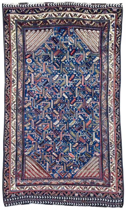 antique qashqai rug 200m x 118m - CATEGORY: ANTIQUE RUGS - DATED 1900