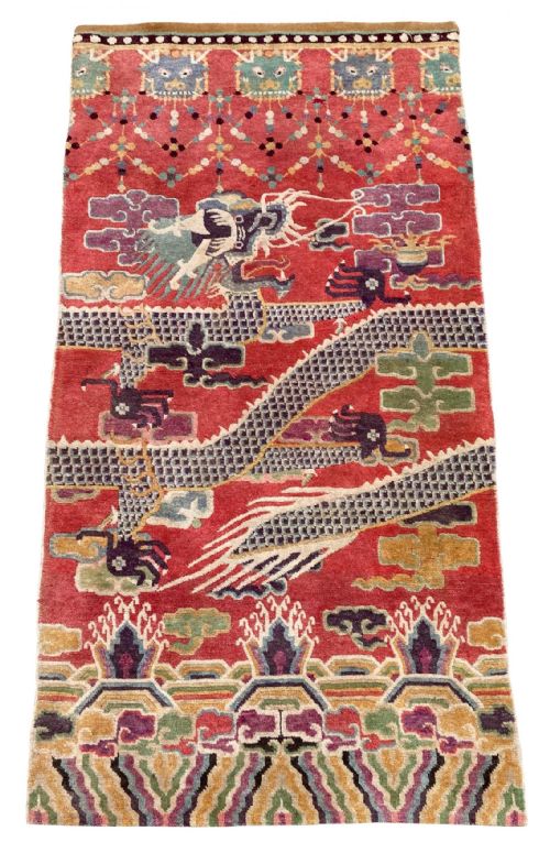 ANTIQUE CHINESE PILLAR RUG 188M X 101M - ADDITIONAL PHOTO 1