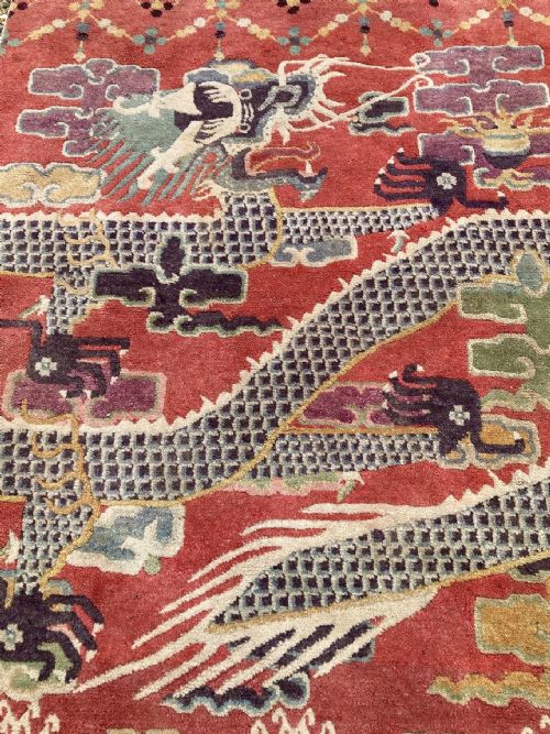 ANTIQUE CHINESE PILLAR RUG 188M X 101M - ADDITIONAL PHOTO 3