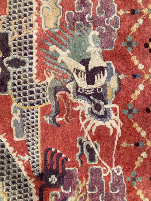 ANTIQUE CHINESE PILLAR RUG 188M X 101M - ADDITIONAL PHOTO 6