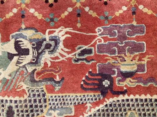 ANTIQUE CHINESE PILLAR RUG 188M X 101M - ADDITIONAL PHOTO 8