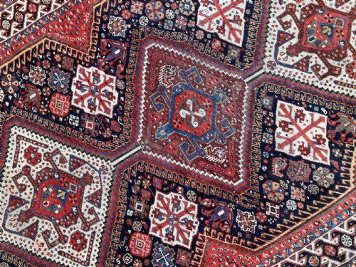ANTIQUE QASHQAI RUG 147M X 104M - ADDITIONAL PHOTO 4