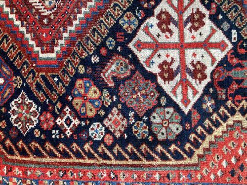 ANTIQUE QASHQAI RUG 147M X 104M - ADDITIONAL PHOTO 8
