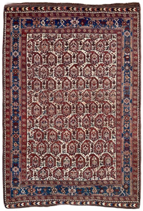 antique khamseh rug 191m x 131m - CATEGORY: ANTIQUE RUGS - DATED 1910