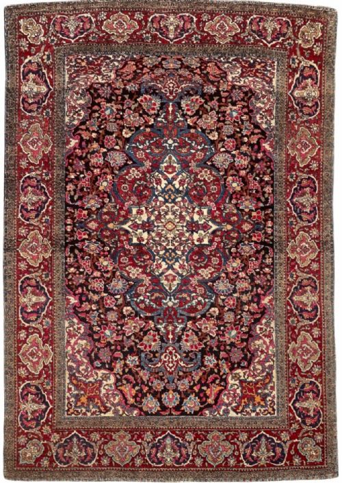 antique isfahan rug 210m x 142m - CATEGORY: ANTIQUE RUGS - DATED 1910