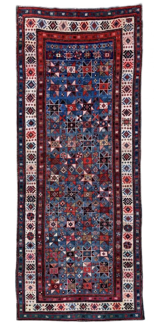 antique caucasian genje runner 259m x 107m - CATEGORY: ANTIQUE RUGS - DATED 1890