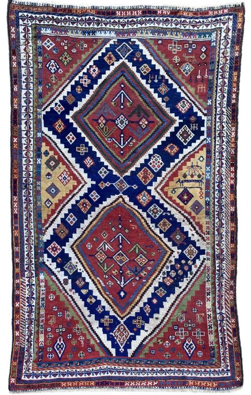 antique gabbeh rug 237m x 144m - CATEGORY: ANTIQUE RUGS - DATED 1900