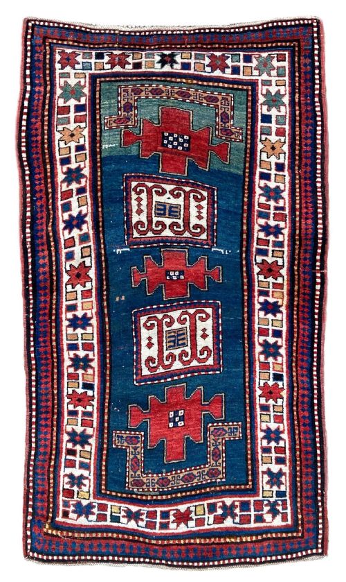 antique caucasian kazak rug 191m x 106m - CATEGORY: ANTIQUE RUGS - DATED 1900