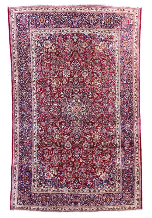 vintage silk kashan rug 206m x 130m - CATEGORY: ANTIQUE RUGS - DATED 1940