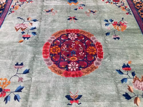 ANTIQUE CHINESE ART DECO CARPET 365M X 274M - ADDITIONAL PHOTO 4
