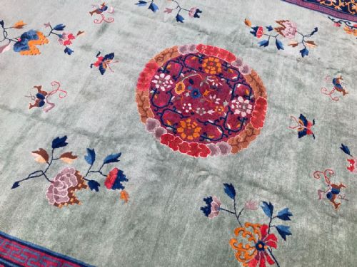 ANTIQUE CHINESE ART DECO CARPET 365M X 274M - ADDITIONAL PHOTO 7