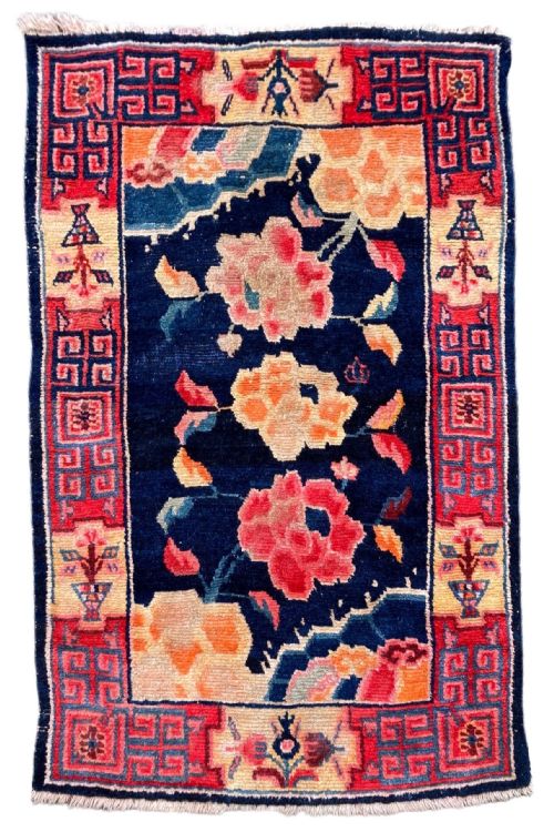 antique tibetan rug 140m x 091m - CATEGORY: ANTIQUE RUGS - DATED 1900