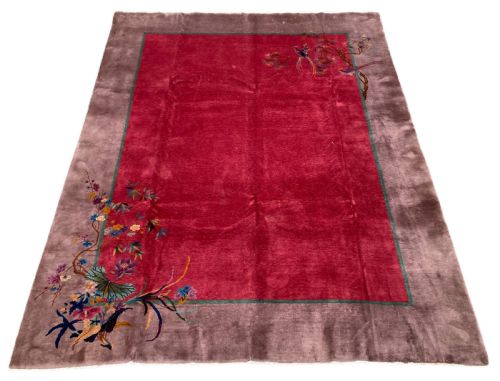 ANTIQUE CHINESE ART DECO CARPET 346M X 272M - ADDITIONAL PHOTO 1