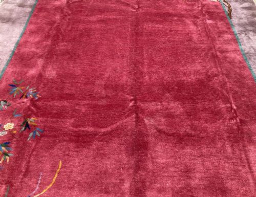 ANTIQUE CHINESE ART DECO CARPET 346M X 272M - ADDITIONAL PHOTO 4