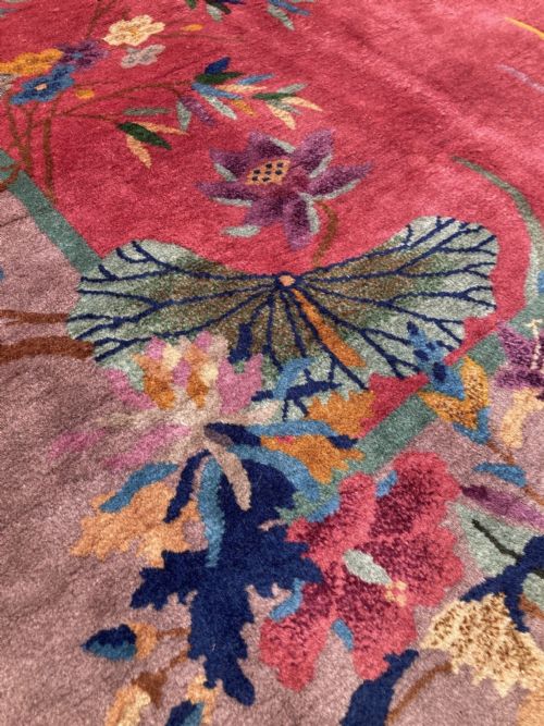 ANTIQUE CHINESE ART DECO CARPET 346M X 272M - ADDITIONAL PHOTO 6