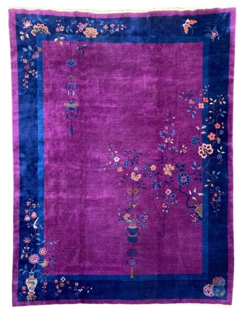 antique chinese art deco carpet 343m x 274m - CATEGORY: ANTIQUE RUGS - DATED 1920