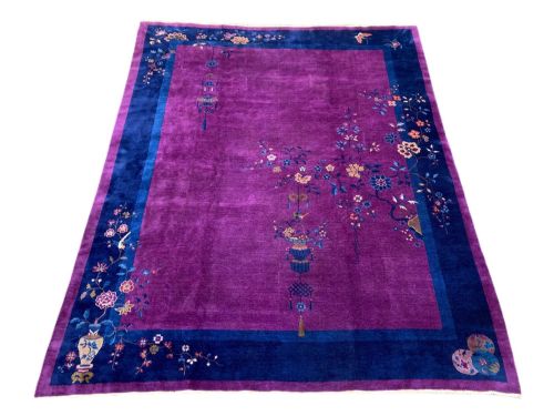 ANTIQUE CHINESE ART DECO CARPET 343M X 274M - ADDITIONAL PHOTO 1