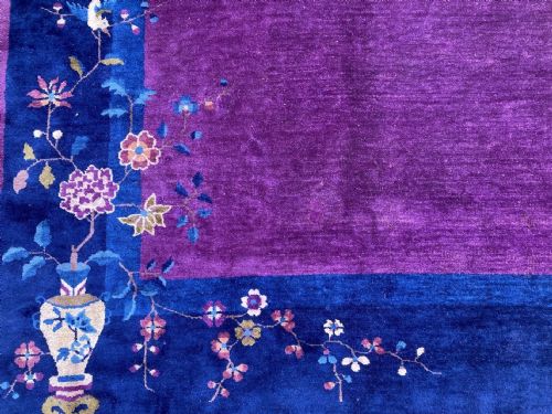 ANTIQUE CHINESE ART DECO CARPET 343M X 274M - ADDITIONAL PHOTO 3