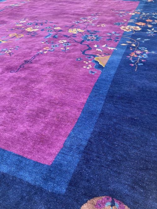 ANTIQUE CHINESE ART DECO CARPET 343M X 274M - ADDITIONAL PHOTO 5