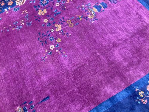 ANTIQUE CHINESE ART DECO CARPET 343M X 274M - ADDITIONAL PHOTO 7