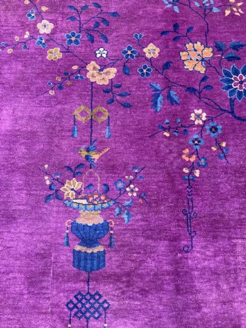 ANTIQUE CHINESE ART DECO CARPET 343M X 274M - ADDITIONAL PHOTO 9