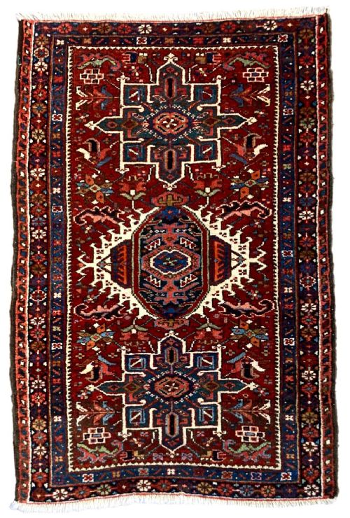 antique karadja rug 118m x 075m - CATEGORY: ANTIQUE RUGS - DATED 1920
