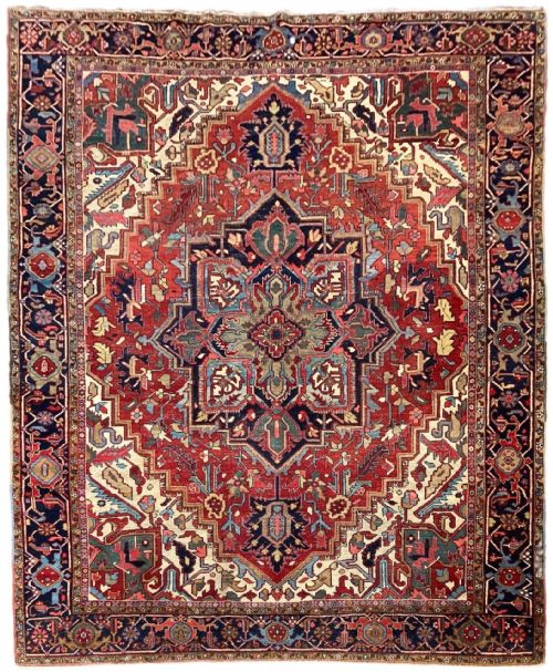 antique heriz carpet 320m x 270m - CATEGORY: ANTIQUE RUGS - DATED 1910