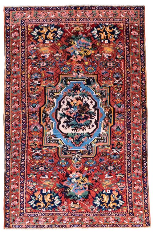 antique bakhtiar rug 225m x 150m - CATEGORY: ANTIQUE RUGS - DATED 1910