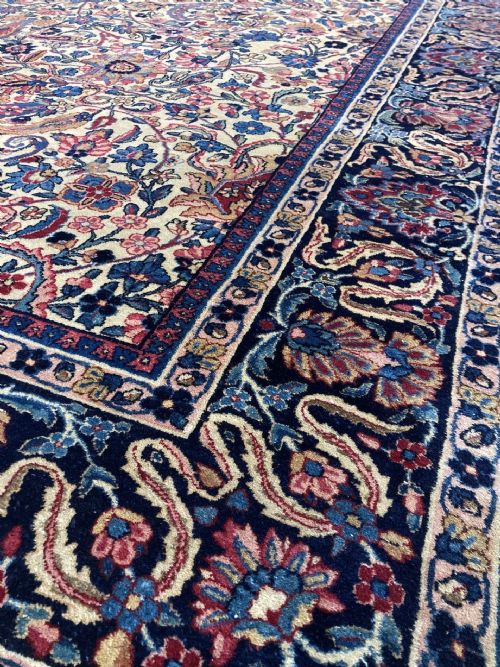 ANTIQUE KIRMAN LAVAR CARPET 294M X 241M - ADDITIONAL PHOTO 7