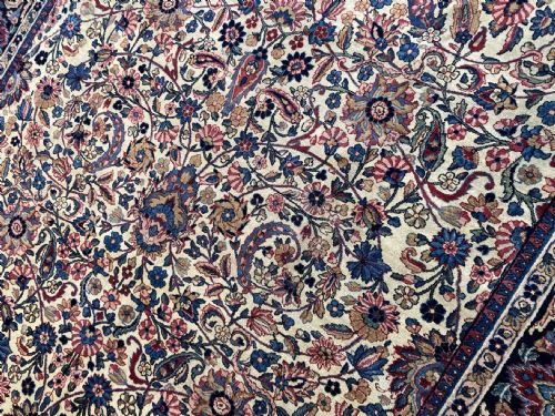 ANTIQUE KIRMAN LAVAR CARPET 294M X 241M - ADDITIONAL PHOTO 9