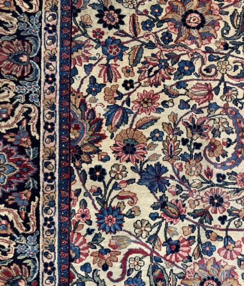ANTIQUE KIRMAN LAVAR CARPET 294M X 241M - ADDITIONAL PHOTO 11