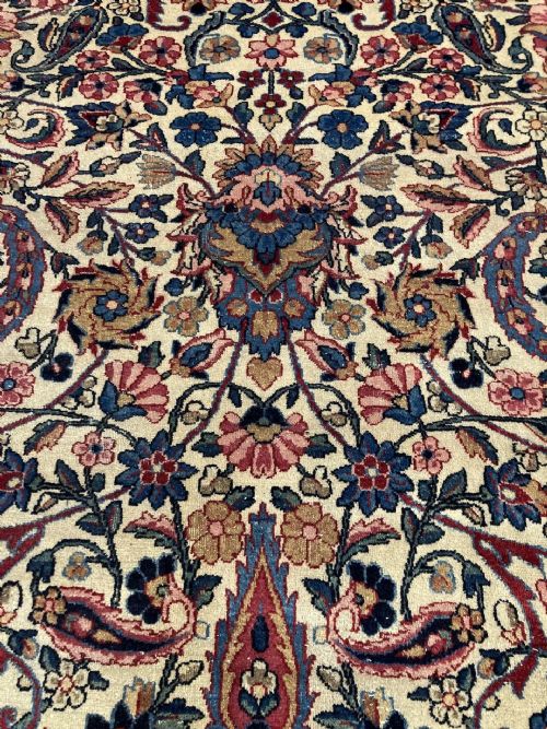 ANTIQUE KIRMAN LAVAR CARPET 294M X 241M - ADDITIONAL PHOTO 12