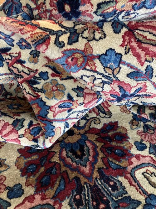 ANTIQUE KIRMAN LAVAR CARPET 294M X 241M - ADDITIONAL PHOTO 15