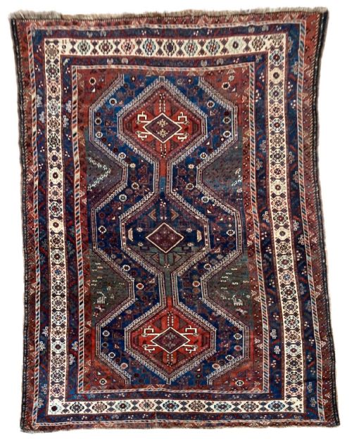 antique qashqai carpet 300m x 201m - CATEGORY: ANTIQUE RUGS - DATED 1920