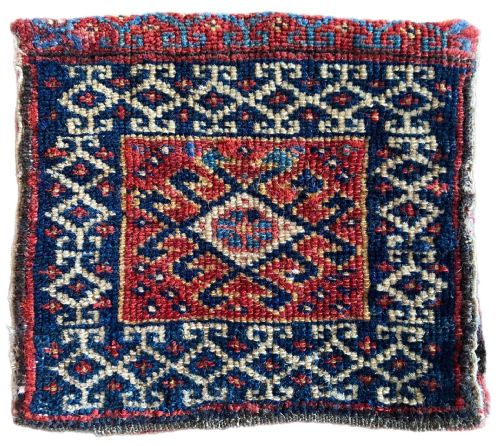 antique qashqai chanteh 019m x 022m - CATEGORY: ANTIQUE RUGS - DATED 1880
