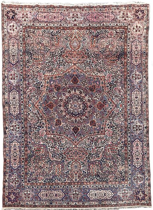 antique kirman lavar carpet 340m x 255m - CATEGORY: ANTIQUE RUGS - DATED 1910
