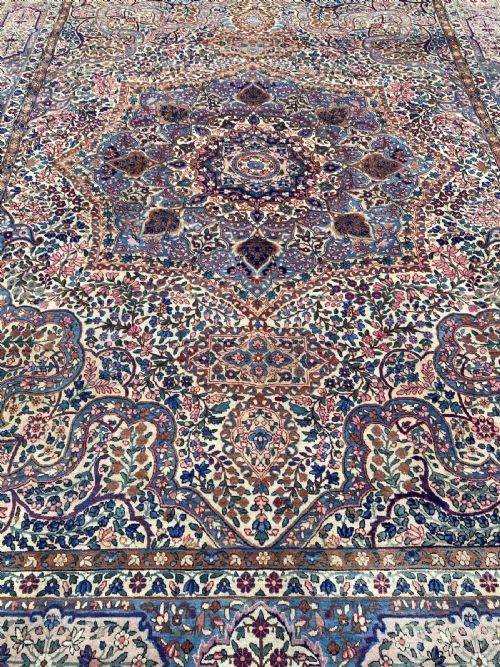 ANTIQUE KIRMAN LAVAR CARPET 340M X 255M - ADDITIONAL PHOTO 7