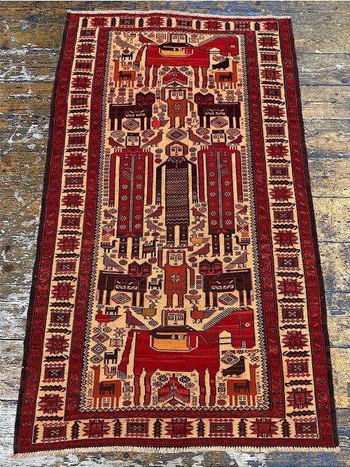 VINTAGE KURDISH SOUMAKH RUG 223M X 130M - ADDITIONAL PHOTO 3