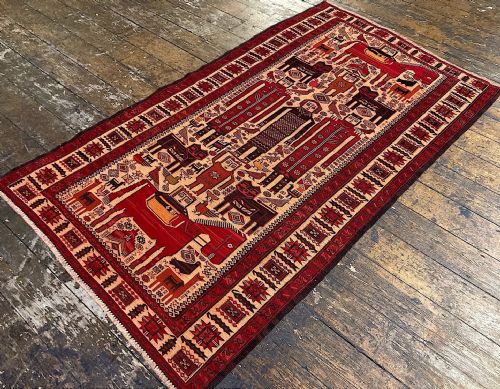 VINTAGE KURDISH SOUMAKH RUG 223M X 130M - ADDITIONAL PHOTO 4