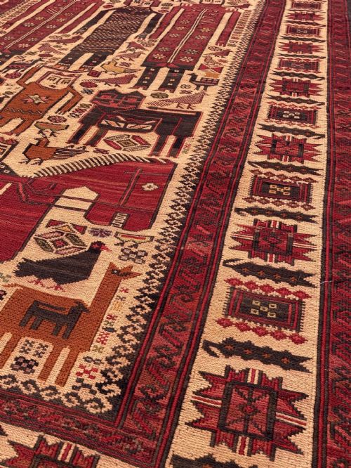 VINTAGE KURDISH SOUMAKH RUG 223M X 130M - ADDITIONAL PHOTO 8