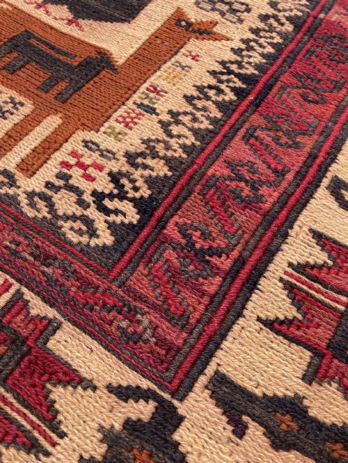 VINTAGE KURDISH SOUMAKH RUG 223M X 130M - ADDITIONAL PHOTO 9