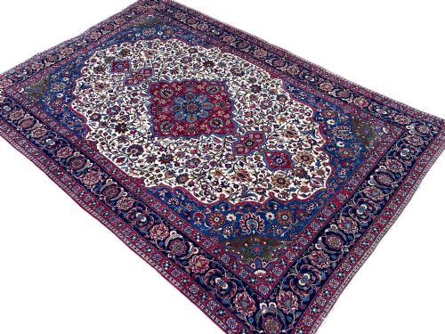 ANTIQUE WOOL SILK ISFAHAN CARPET 343M X 233M - ADDITIONAL PHOTO 2