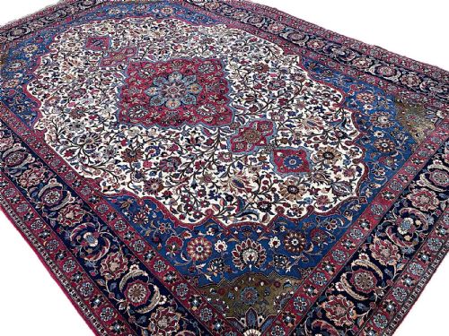 ANTIQUE WOOL SILK ISFAHAN CARPET 343M X 233M - ADDITIONAL PHOTO 3